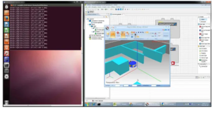 Fig. 10. Moving picture of the navigation application example on  Cloud-based OPRoS IDE.
