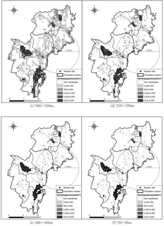 Figure 3. Detection of Population Centers Based on the Cell-Based Threshold Density Method