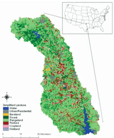 Figure 1. The location of Eagle Mountain watershed and landuse map