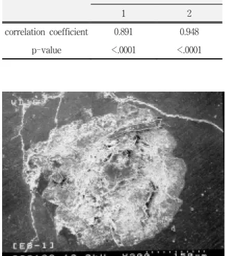 Fig.  9.  SEM  and  3-D  analyzer  views  of  cut  enamel  surface  after  Er:YAG  laser  irradiation  of  80  mJ  and  20  Hz  for  10  sec