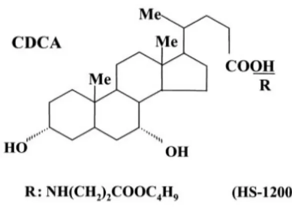 Fig.  1.  Chemical  structures  of  CDCA  and  its  derivative,  HS-1200