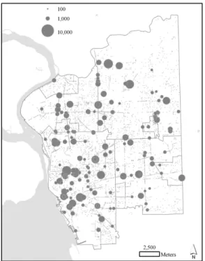 Figure 8 show the document frequency of each street in study area. In this analysis, Delaware Ave, Elmwood Ave, Niagara Falls BLVD, and Sheridan Dr are the street names that ranked in top list