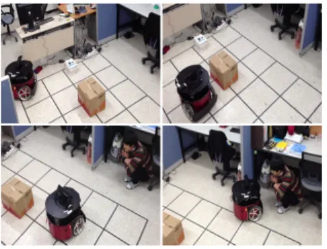 Fig. 17. The  driving  experiment  of  the  mobile  robot  at  the  real-time system.
