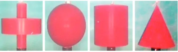 Fig.    1. Artificial landmarks: cross, sphere, cylinder, and cone. 