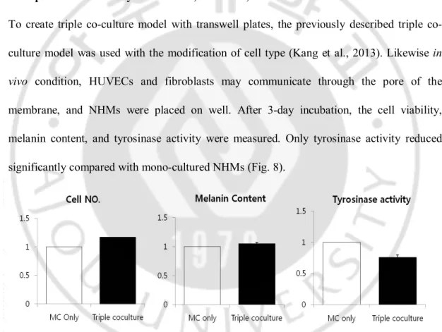 Fig.  8. Triple  co-culture  study  with  NHMs,  HUVECs,  and  fibroblasts  using  transwell  plates