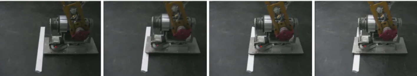 Fig.    8. Hopping forward: Each picture shows the final position of each hopping. The foot moves forward