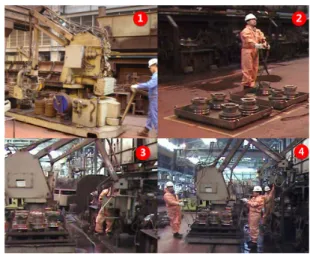 Fig. 2. Wire-rod roll replacement work.