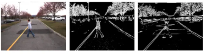 Fig.    2. The original image and the images after Sobel edge detection  in vertical and horizontal direction (from left to right)