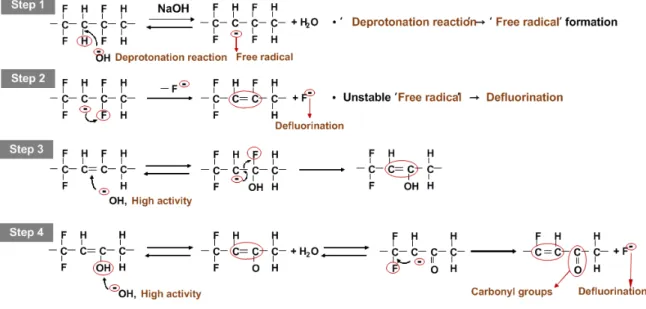 Fig. 2. Types of modified materials for hydrophilization (PVDF-g-POEM or PVDF-g-PMAA).