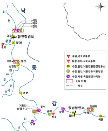 Fig. 1. Sampling sites in the Nakdong River.