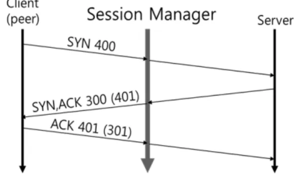 Fig. 4. Establish a TCP Session Through 3-way Handshake