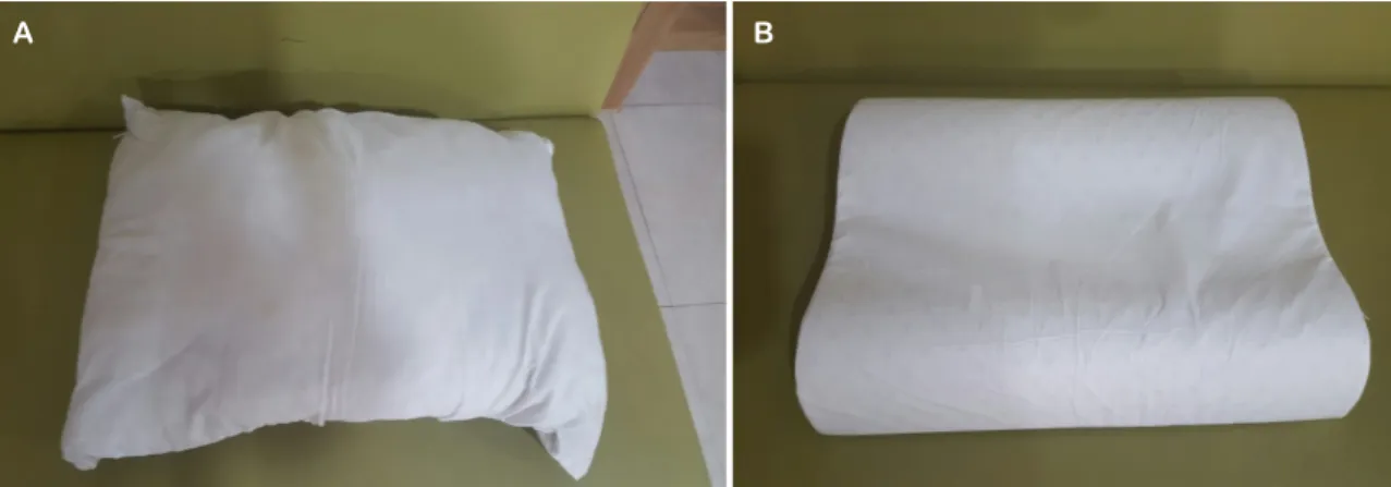 Figure 1. Type of pillow material. (A) Buckwheat pillow and (B) latex pillow.인과도 연관이 있다