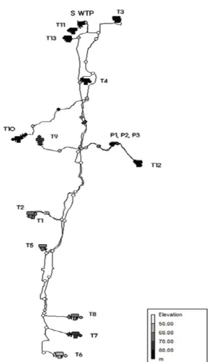 Table 8.  Unit  Length  Cost  Data  of  Candidate  Pipe  Diameters  data for Ostfeld’s network