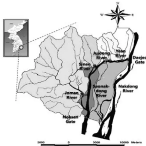 Fig. 1. Location of study basin (Seonakdong River)