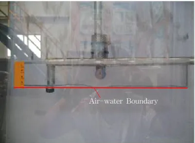 Figure  5.  Air-water  boundary  changes  when  air  rate  is  50L/min. 