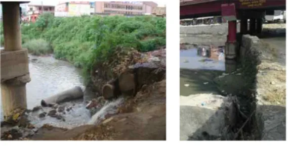 Fig. 7 River section before and after the river management at Kalopul (2005 and 2014) 5 