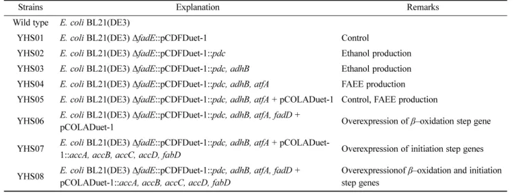 Fig. 2. Ethanol production in recombinant strains. The black bar is the amount of ethanol was produced by strain YHS01, the light gray bar is the amount of ethanol was produced by strain YHS02, the gray bar is the amount of ethanol was produced by strain Y