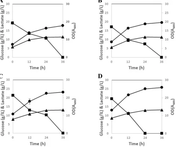 Fig. 4. Comparisons of fermentation results by L. plantarum BG0001 using 100 mL/L of molasses and various concentrations of CSL.