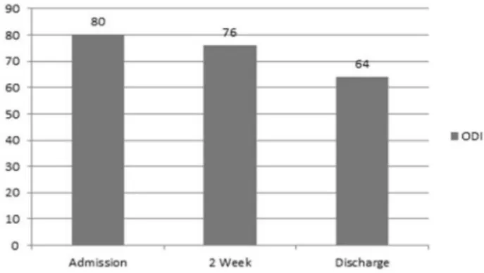 Fig.  1.  Changes  in  the  NRS  of  the  patient’s  back  and  lower 