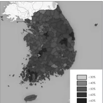 Fig. 1. Geographic Information System mastication difficulty rate.