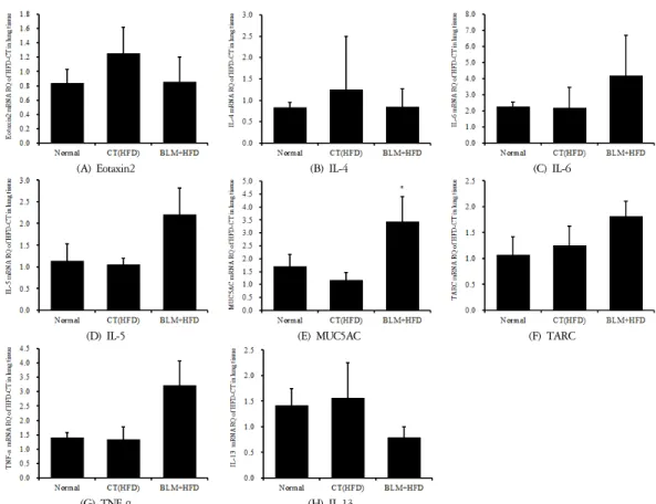 Figure 14. Effects of BLM on the mRNA expression levels in lung tissue