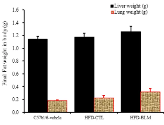 Figure 13. Liver and Lung weight in bodyNormal : C57bl/6J normal group