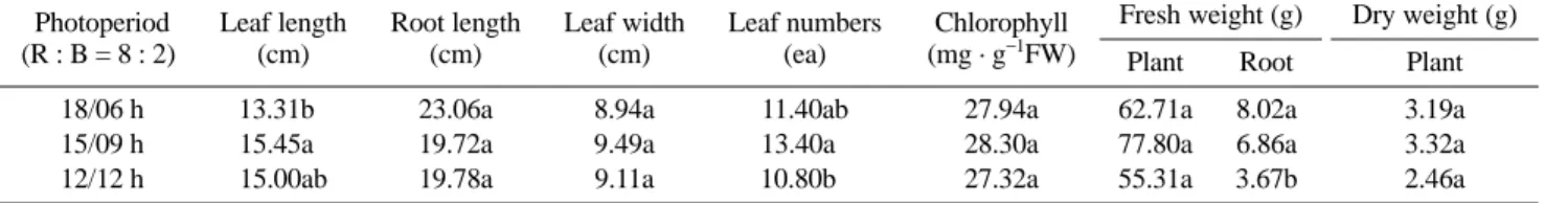 Fig. 4. Anthocyanin content of leaf lettuce as affected by differ- differ-ent lighting quality of LED.