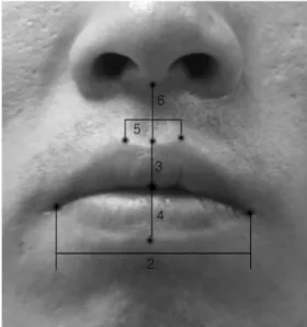 Fig.  2.  Measuring  Point  of  Mouth Fig.  1.  Measuring  Point  of  Face 