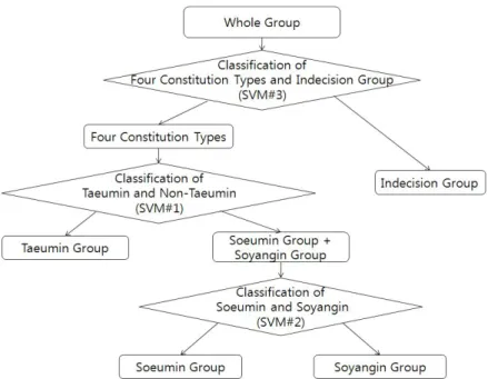 Figure 2. Classification of Taeumin, Soeumin, Soyangin, and Indecision Group