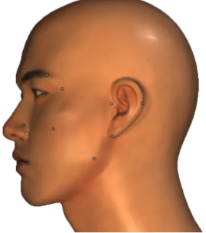 Fig. 5. Face Status with Land Mark(Frontal side)
