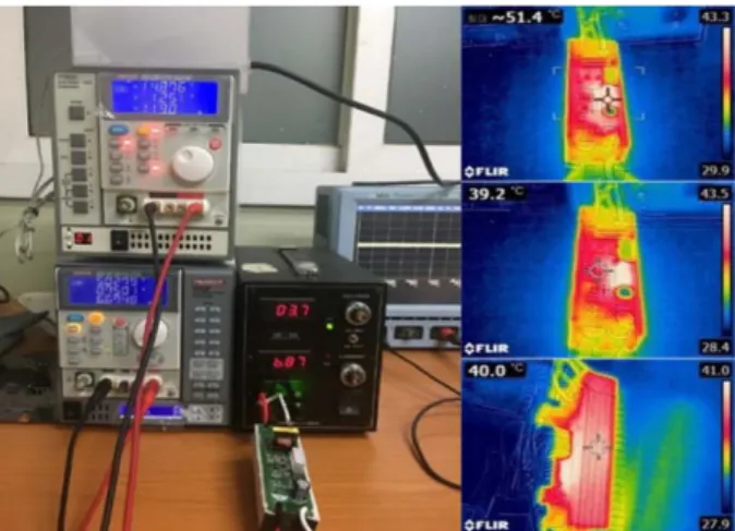 Fig. 11. Surface temperature of the boost converter using thermal imaging camera.