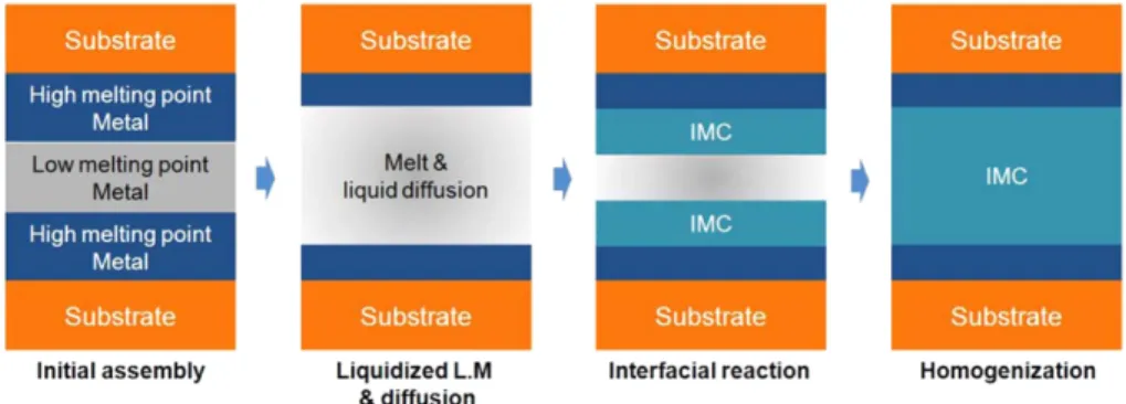 Fig. 3. Schematic process of TLP bonding.