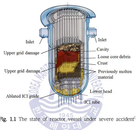 Fig. 1.1 The state of reactor vessel under severe accident [1]