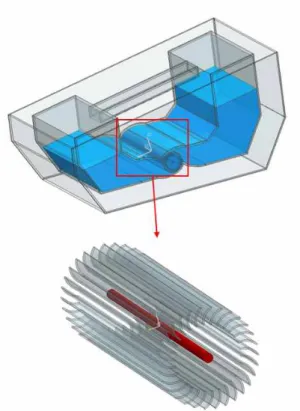 Fig. 3.1 Concept graphic of WEC with a cross-flow turbine and double  structure