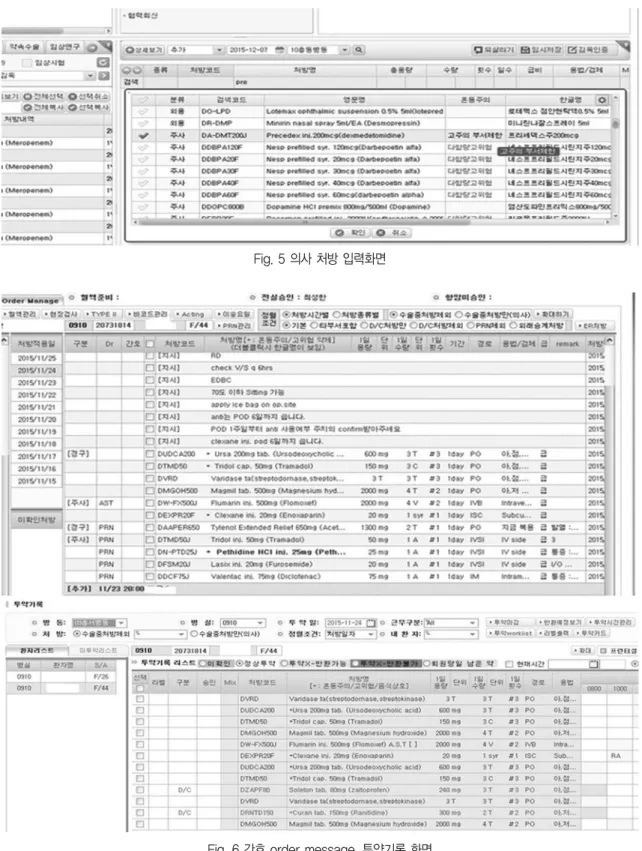 Fig. 5 의사 처방 입력화면