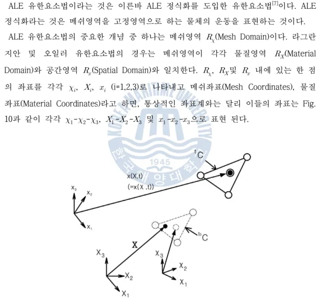 Fig. 9 Coordinates used in the ALE method