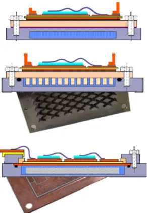 Fig. 23. Various pin-fin type base-plates. 16)