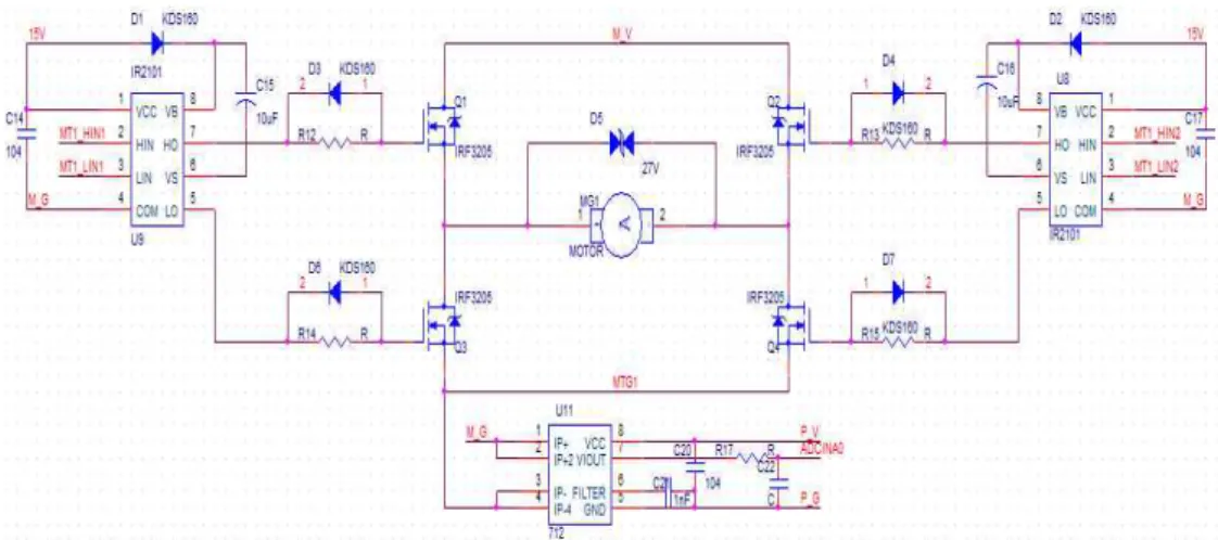 Fig.  4.6  The  circuit  of  motor  driver 전원  공급용  배터리는  리튬폴리머  5.3Ah,  7셀로  구성되어  총  3개의  배터리를  사 용하였다