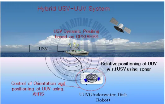 Fig. 1.1: Hybrid USV-UUV system. 