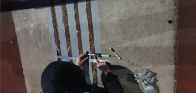 Fig. 4. View of the clearance measurement of the study bridge