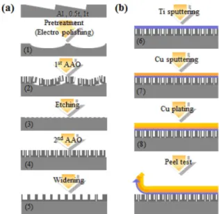 Fig. 2. Unit cell of anodic aluminum oxide; (a) Structure of unit cell (b) morphology of anodic aluminum oxide.