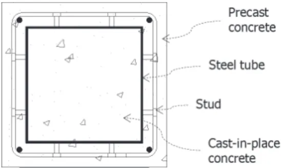 Fig.  1.  Cross  section  of  LW  PC  composite  column