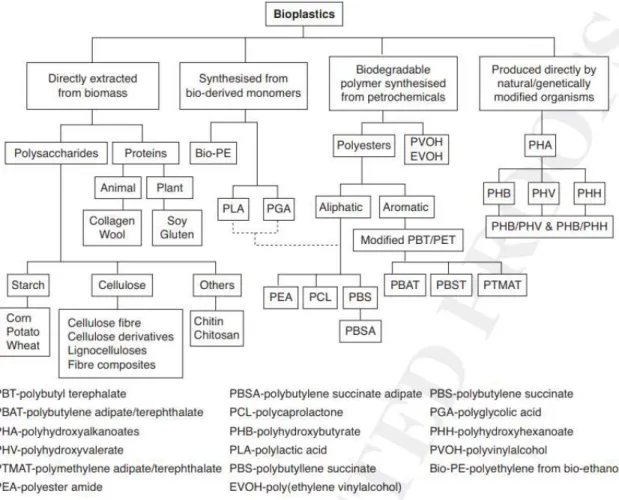 Figure 2. Classification of Bio-plastic materials [25].