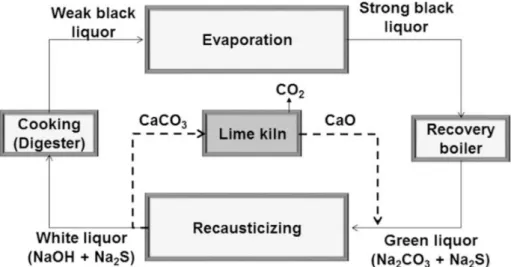 Figure 2. Scheme of black liquor treatment process (Tran &amp; Vakkilainnen, 2008) 