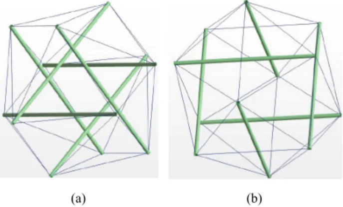 Fig. 6.  The  obtained  geometry  of  the  3D  expended octahedron  (a)  Tran  and  Lee [23] ,  (b)  presented  study