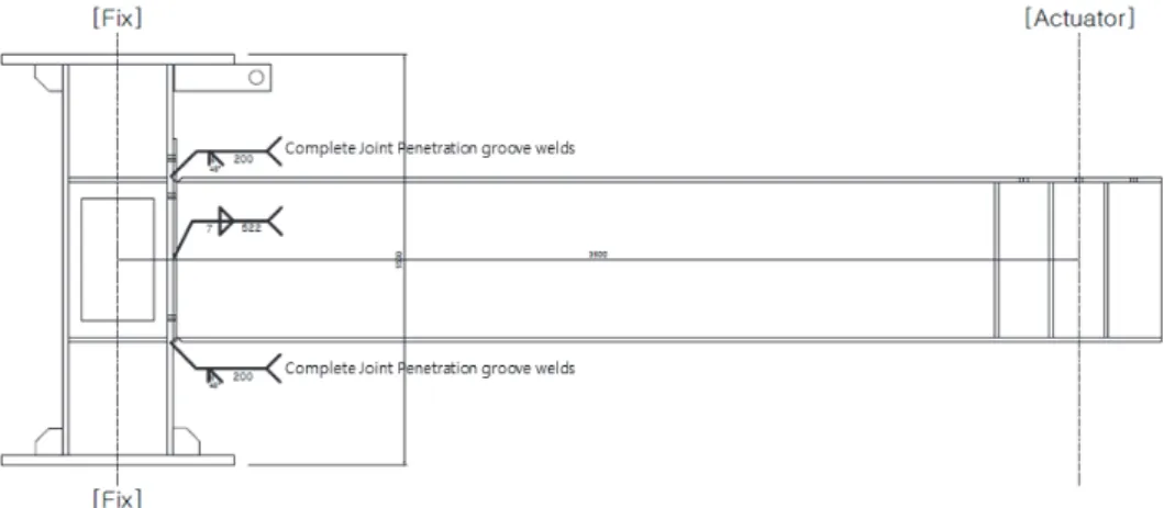 Fig.  2.  Geometric  shape  of  unstiffened  end-plate  connection  experimental  specimens