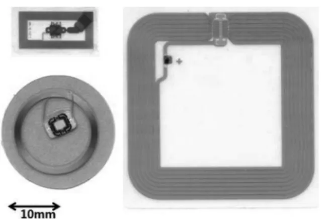 Fig. 2. HFF simulation model setups for the (a) commercial and (b) Si RFID tags.