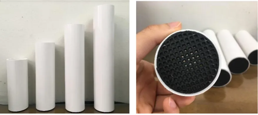 Figure 1-1. PVC pipes having four different depths (15, 20, 25, and 30 cm) used as growing 
