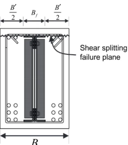 Fig. 8. Shear splitting failure planein angle truss composite beams