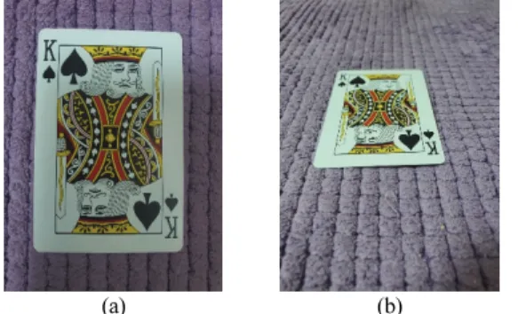 Fig. 4. Example of Input Image (a) Frontal Ideal Case, (b)  Skewed Distorted Case. 